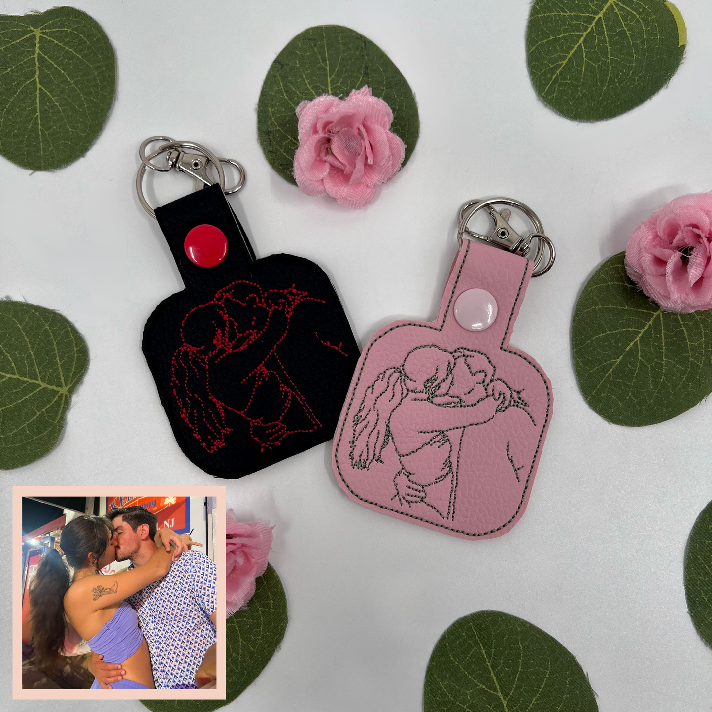 Custom Photo Membroidered Keychain