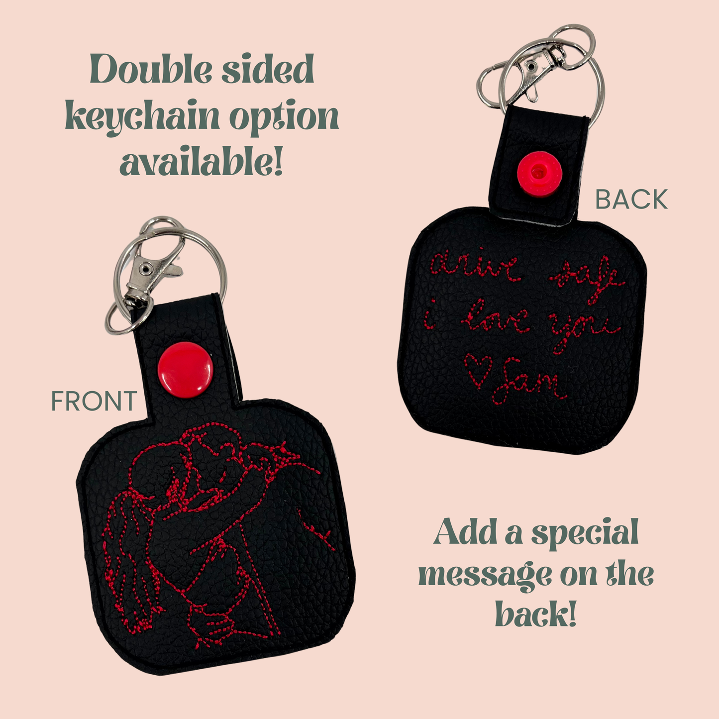 Custom Photo Membroidered Keychain