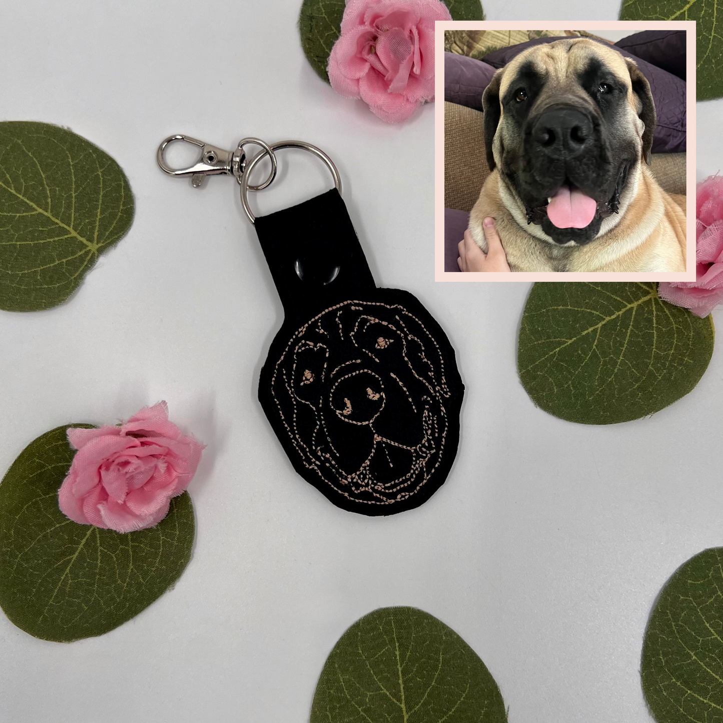 Custom Photo Membroidered Keychain