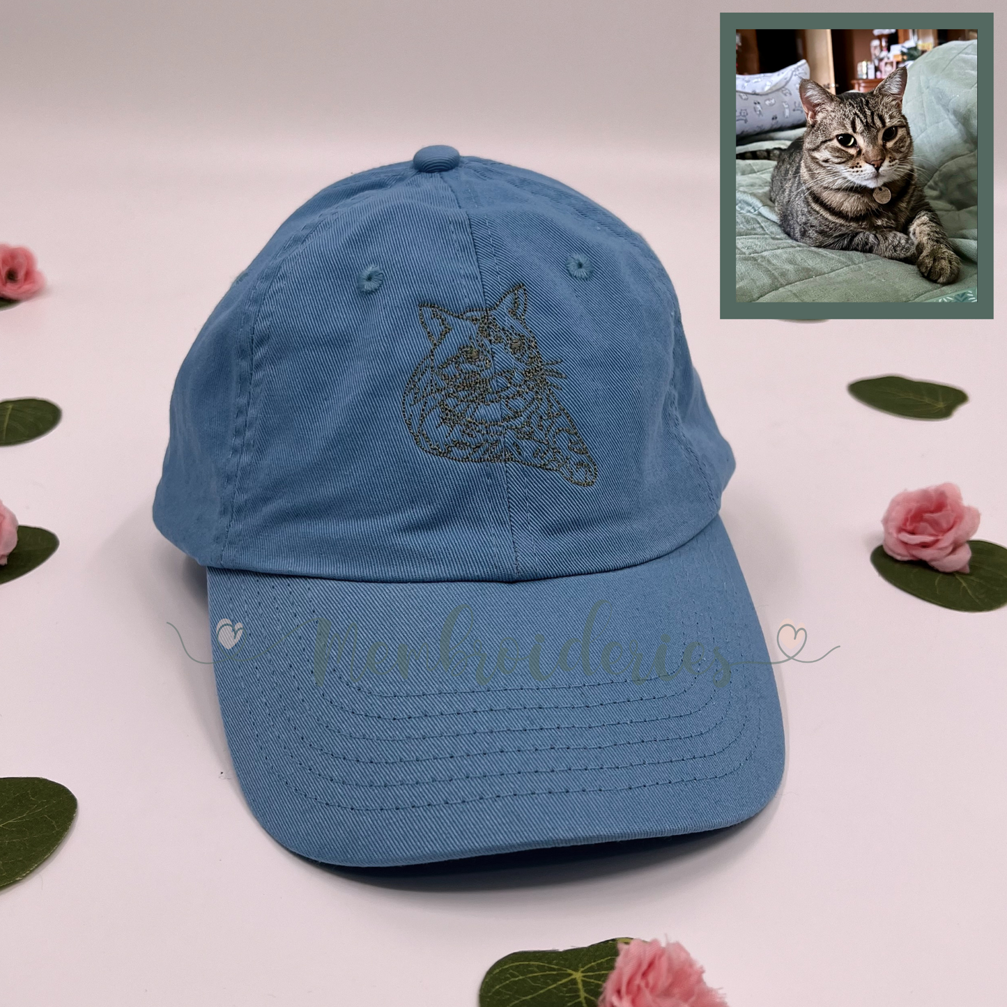 Custom Pet Portrait Membroidered Dad Hat