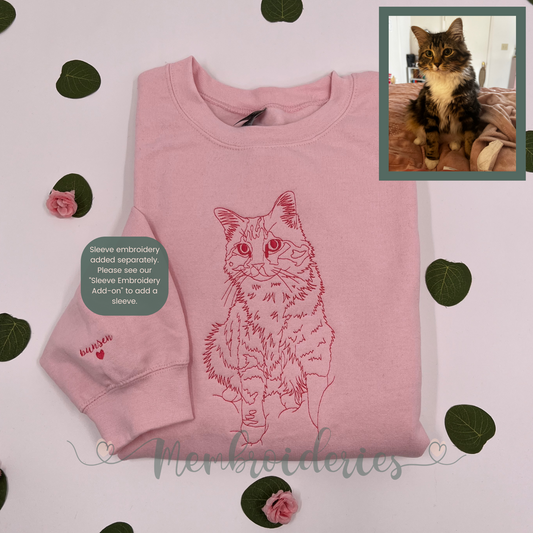 Custom Pet Portrait Membroidered Sweatshirt