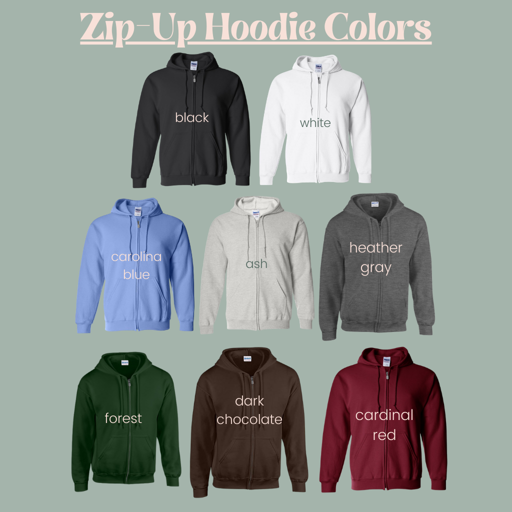 Custom Photo Membroidered Zip-Up Hoodie