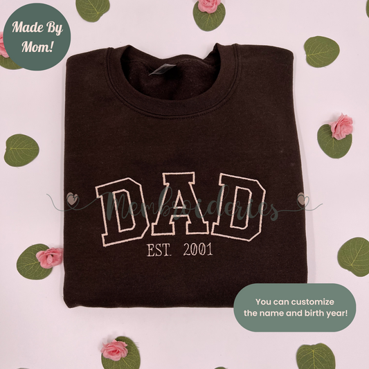 Custom Vintage Style Collegiate Text Embroidered Sweatshirt