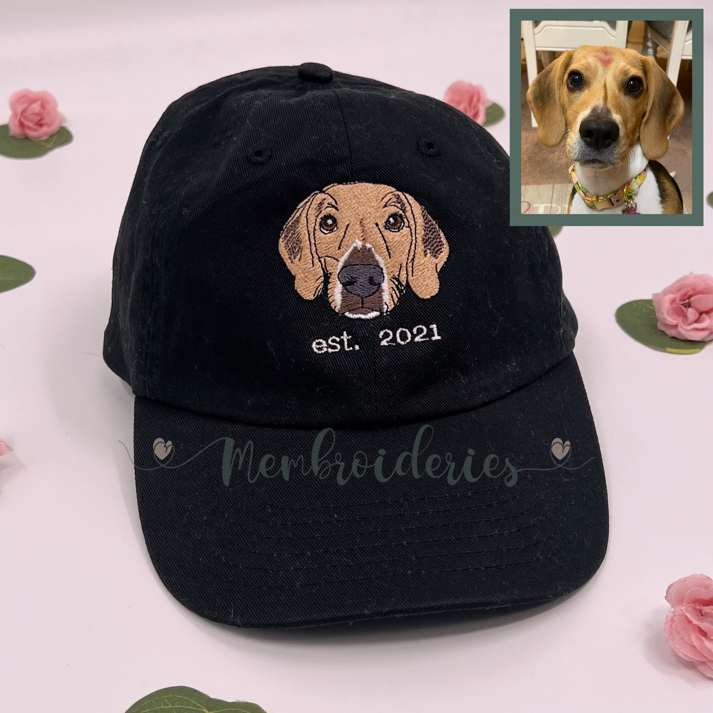 Custom Pet Portrait Membroidered Dad Hat