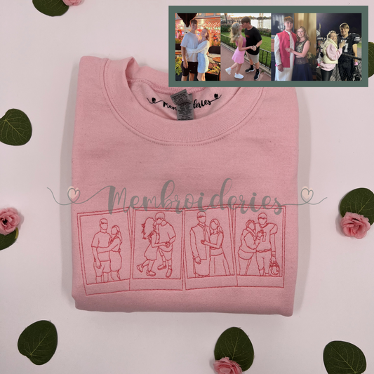 Polaroid Photo Collage Custom Membroidered Sweatshirt