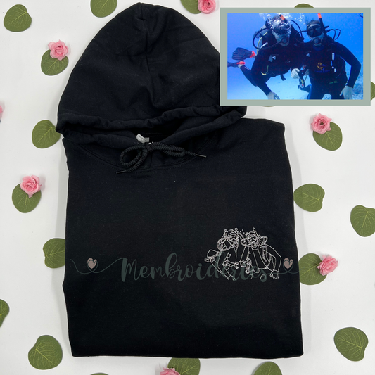 Custom Photo Membroidered Hoodie