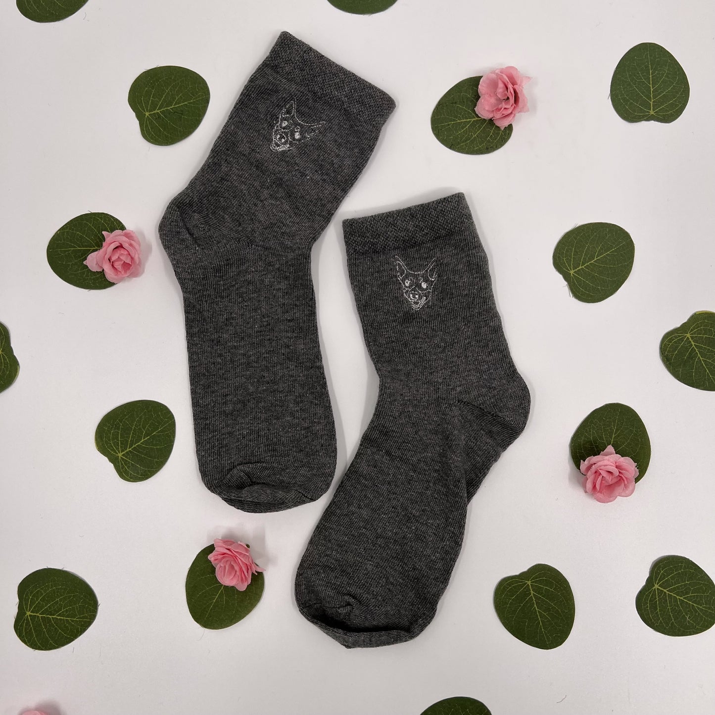 Custom Photo Membroidered Crew Socks