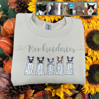 Custom Ghost Pet Halloween Membroidered Sweatshirt