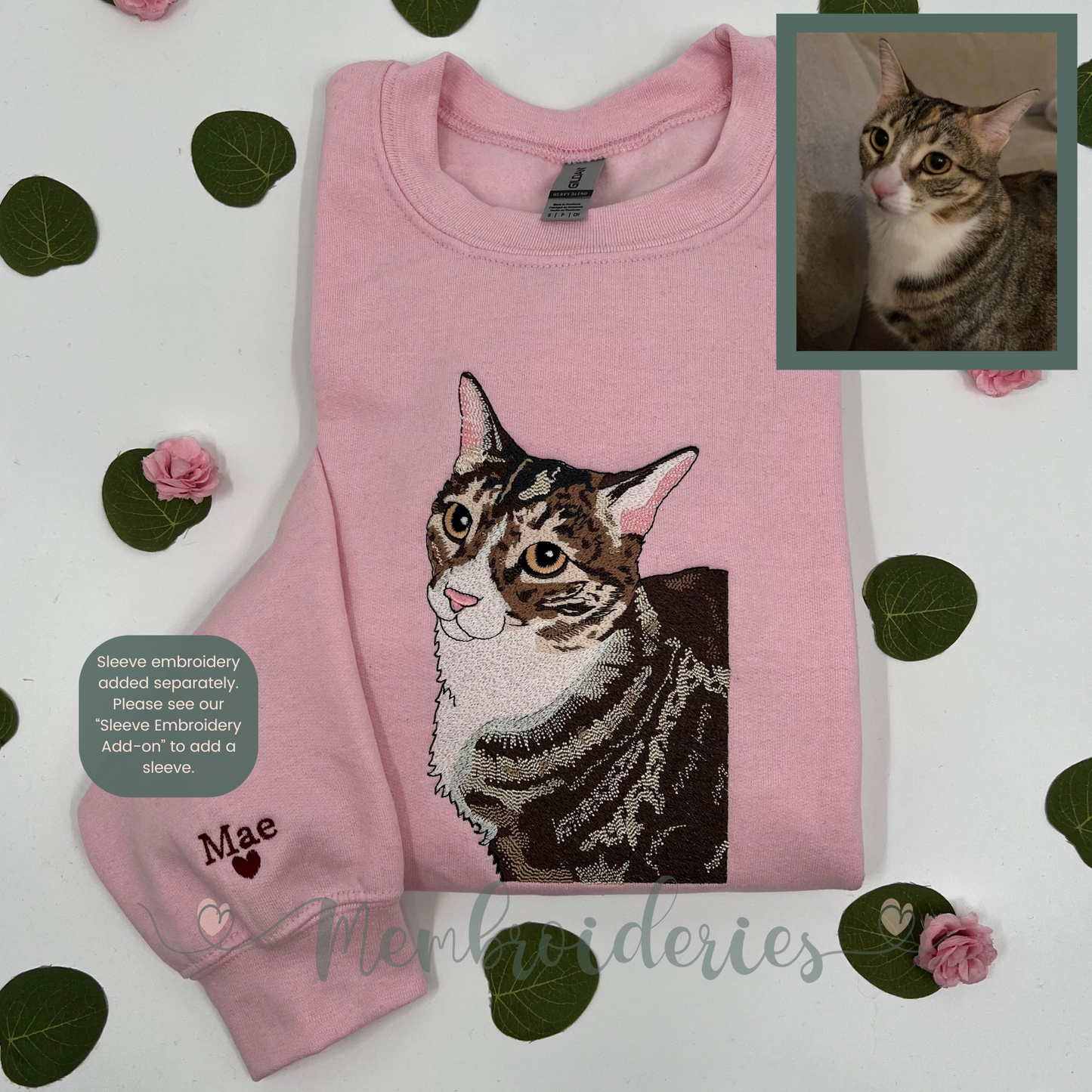 Custom FULL COLOR Pet Portrait Membroidered Sweatshirt