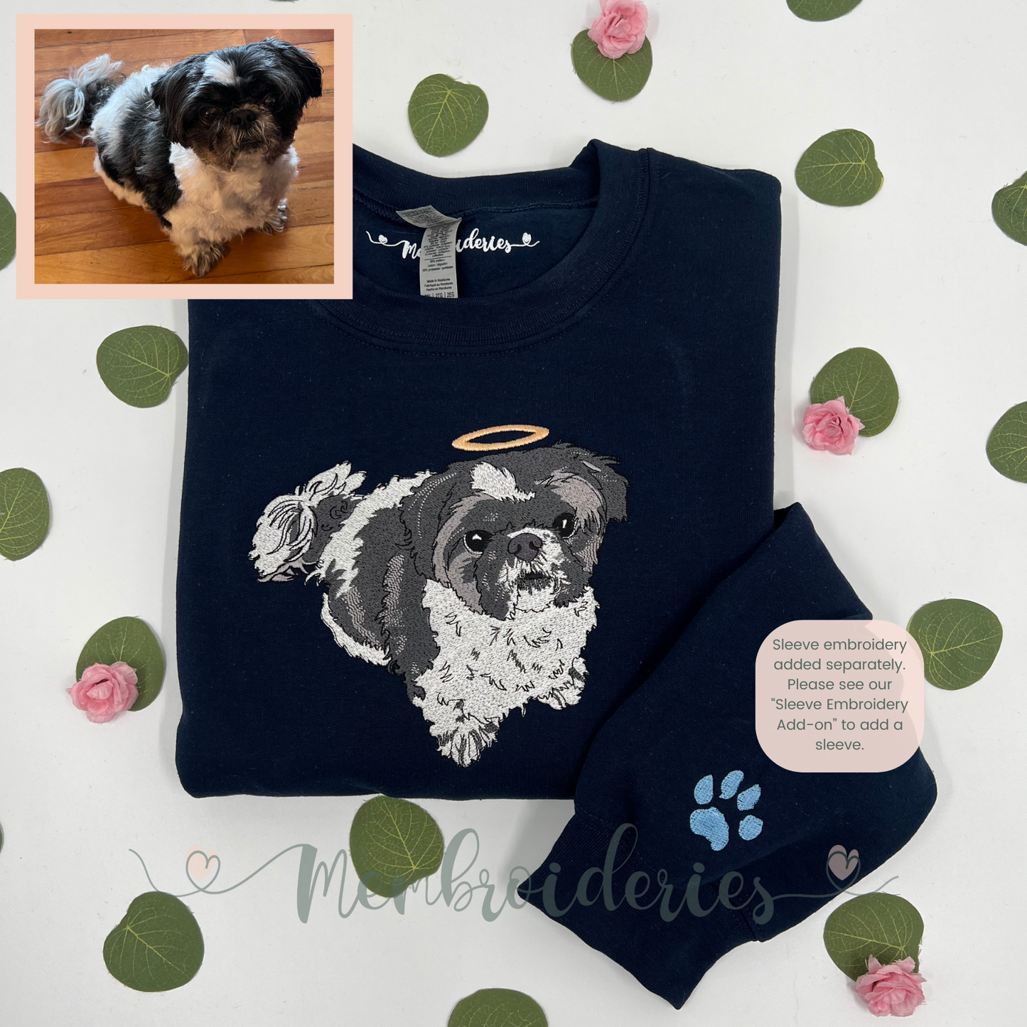 Custom FULL COLOR Pet Portrait Membroidered Sweatshirt