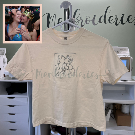 Custom Membroidered Women's Cropped Boxy Tee