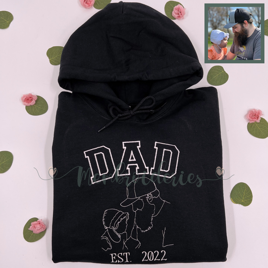 Custom Photo Membroidered with Collegiate Text Hoodie