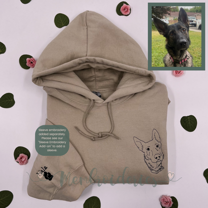 Custom Pet Portrait Membroidered Hoodie