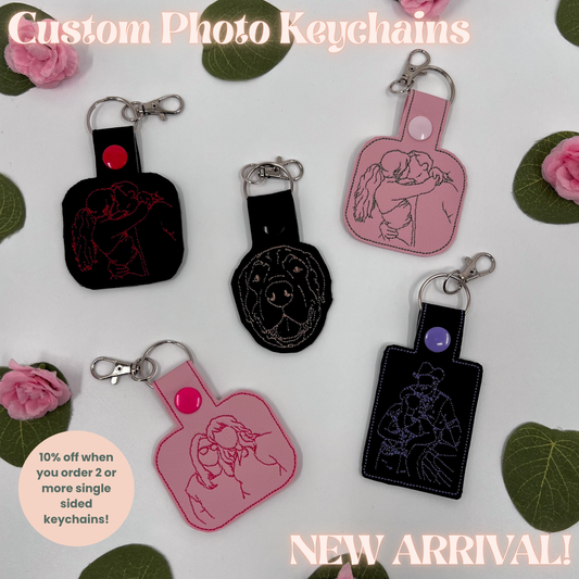Custom Photo Membroidered Keychain