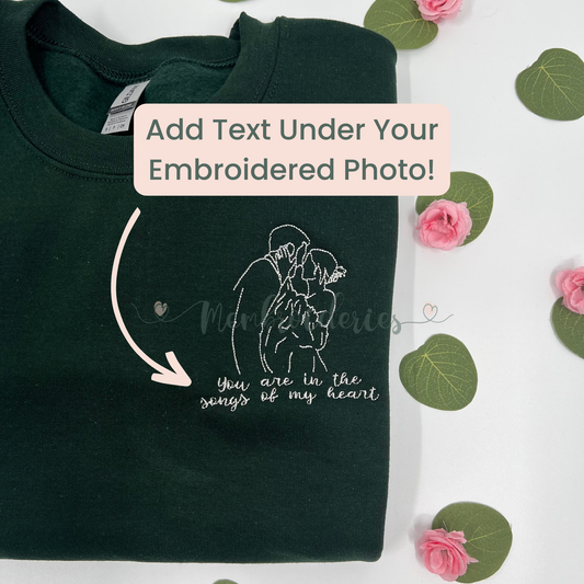 Add Text Under Embroidered Photo